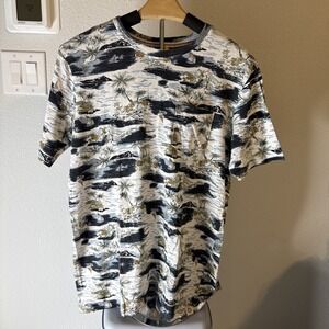 Free Planet Men's Pocket Shirt Tropical Print Size M